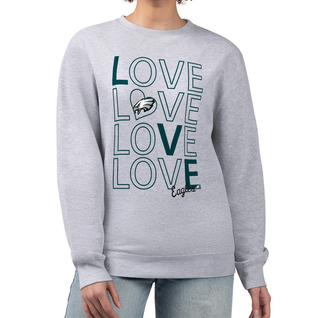 Philadelphia Eagles G-III 4Her by Carl Banks Women's Lots of Love Graphic Fleece Pullover Sweatshirt | NFL Sale