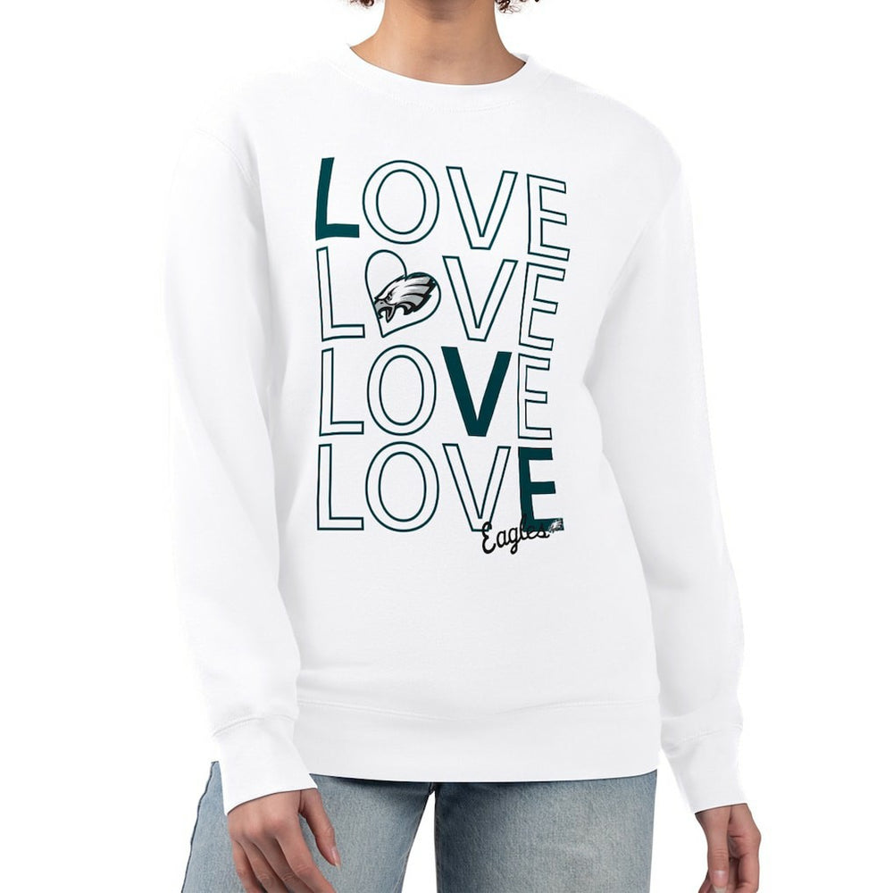 Philadelphia Eagles G-III 4Her by Carl Banks Women's Lots of Love Graphic Fleece Pullover Sweatshirt | NFL US