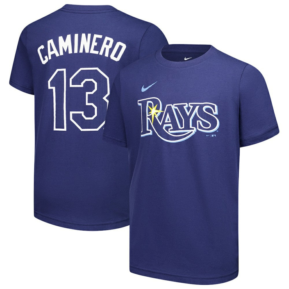Junior Caminero Tampa Bay Rays Nike Youth Name & Number T-Shirt - MLB T-shirts