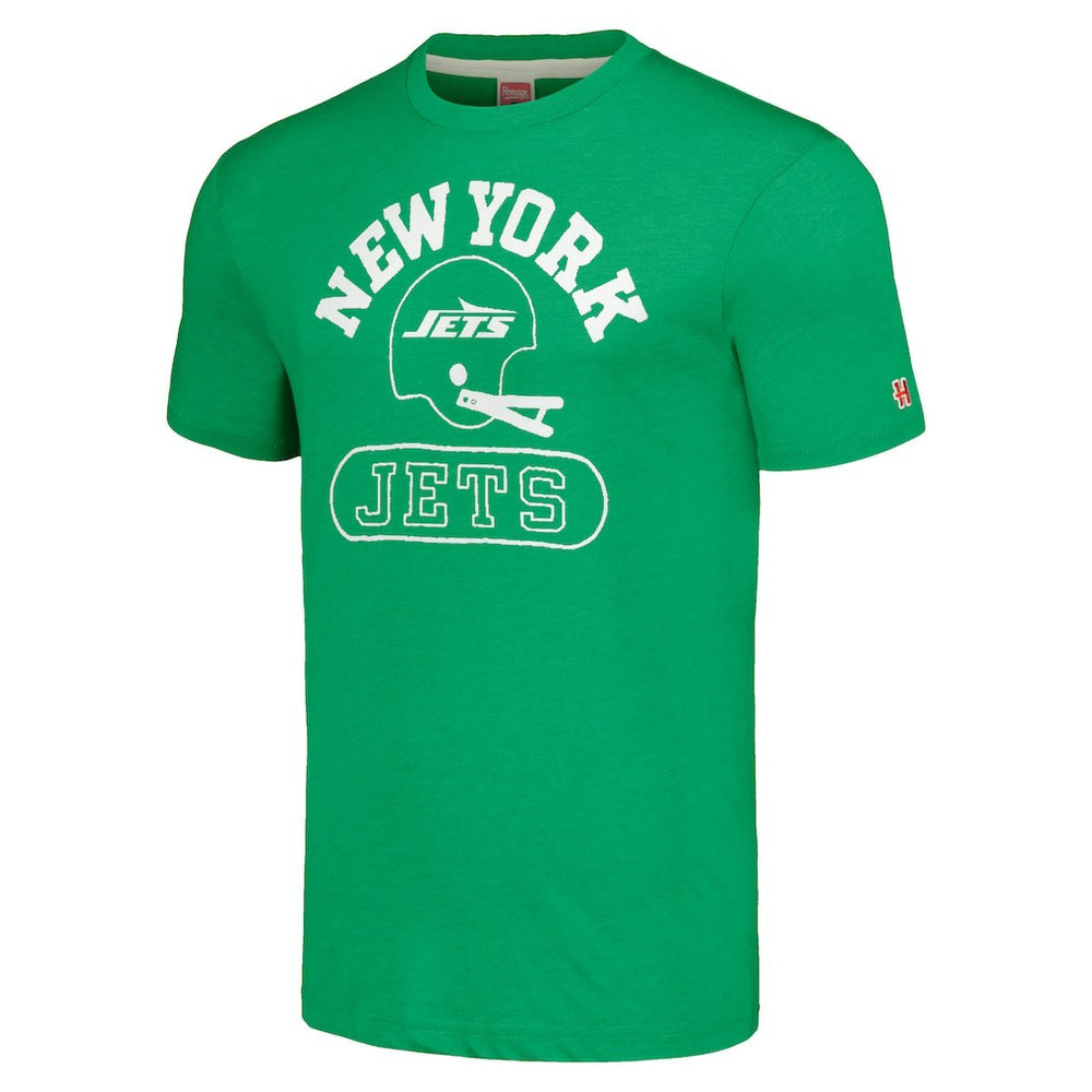 New York Jets Homage Unisex Helmet Tri-Blend T-Shirt | NFL US