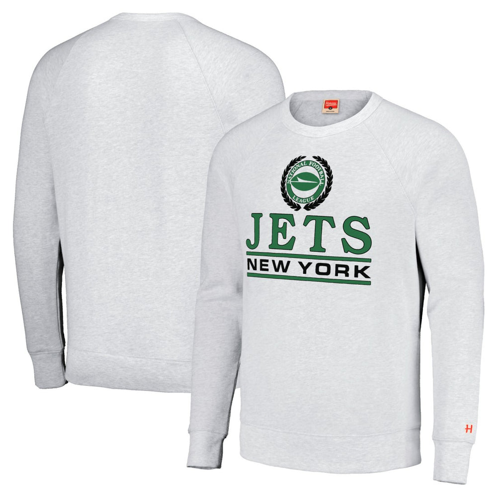 New York Jets Homage Unisex Crest Tri-Blend Crewneck Pullover Sweatshirt | NFL Online