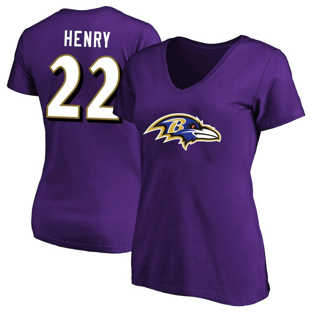 Baltimore Ravens Derrick Henry  Women's Plus Size Fair Catch Name & Number Scoop Neck T-Shirt | NFL Outlet