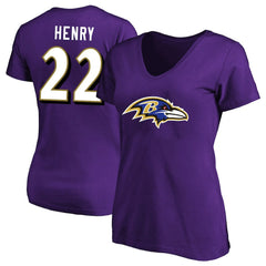 Baltimore Ravens Derrick Henry  Women's Plus Size Fair Catch Name & Number Scoop Neck T-Shirt | NFL Outlet