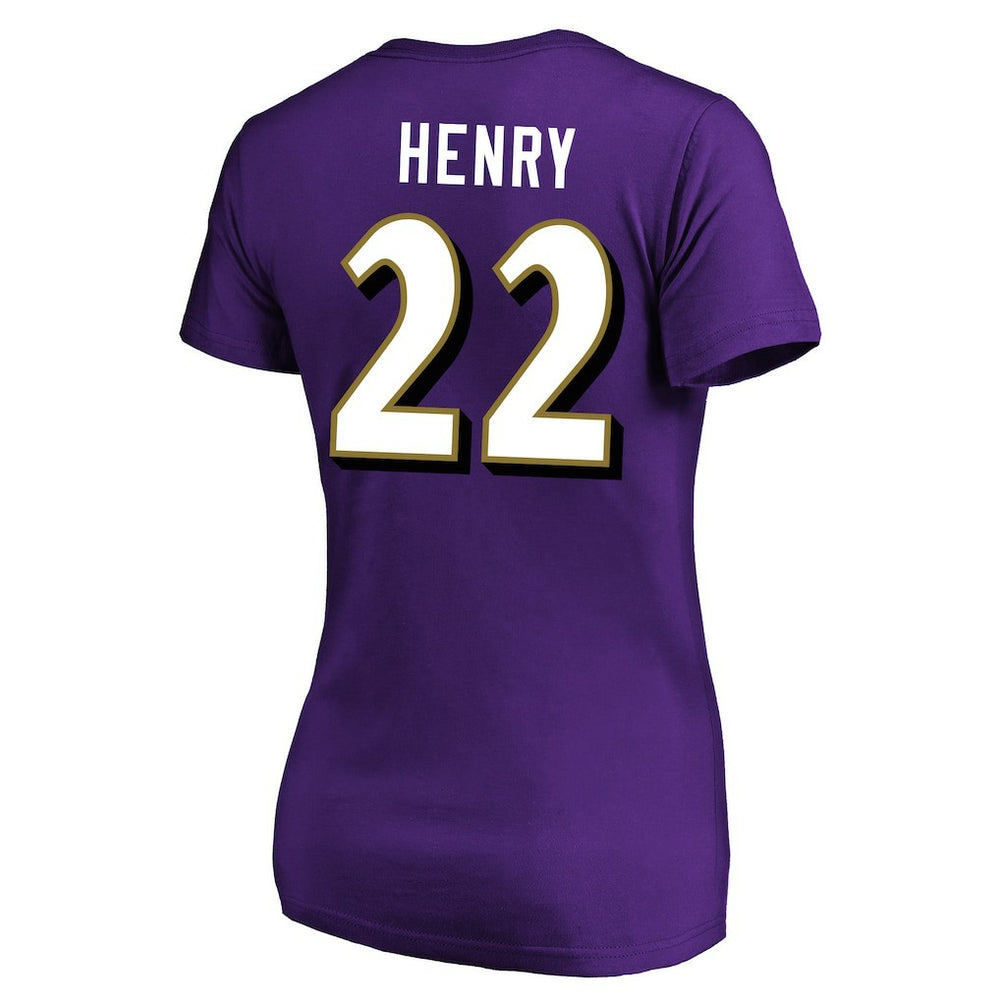 Baltimore Ravens Derrick Henry  Women's Plus Size Fair Catch Name & Number Scoop Neck T-Shirt | NFL Outlet