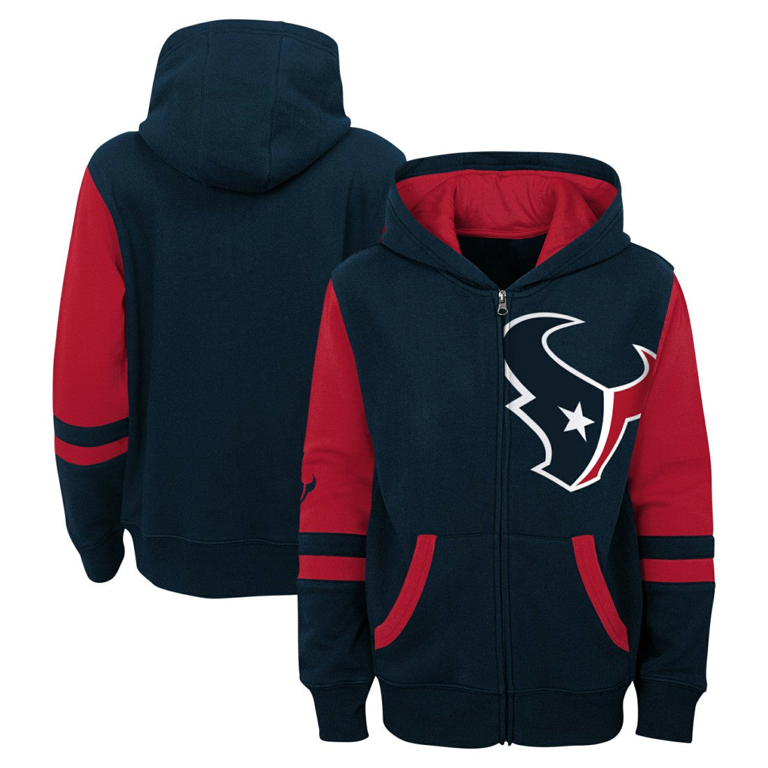 Houston Texans Youth Stadium Color-Block Full-Zip Hoodie | NFL US