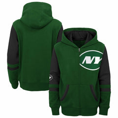 New York Jets Youth Stadium Color-Block Full-Zip Hoodie | NFL US