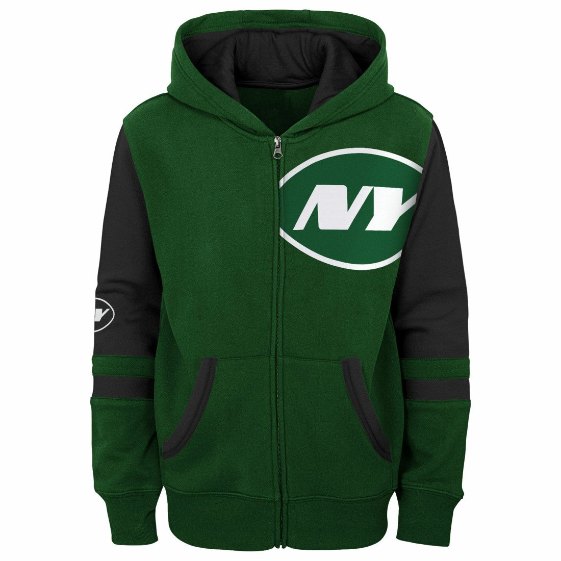 New York Jets Youth Stadium Color-Block Full-Zip Hoodie | NFL US