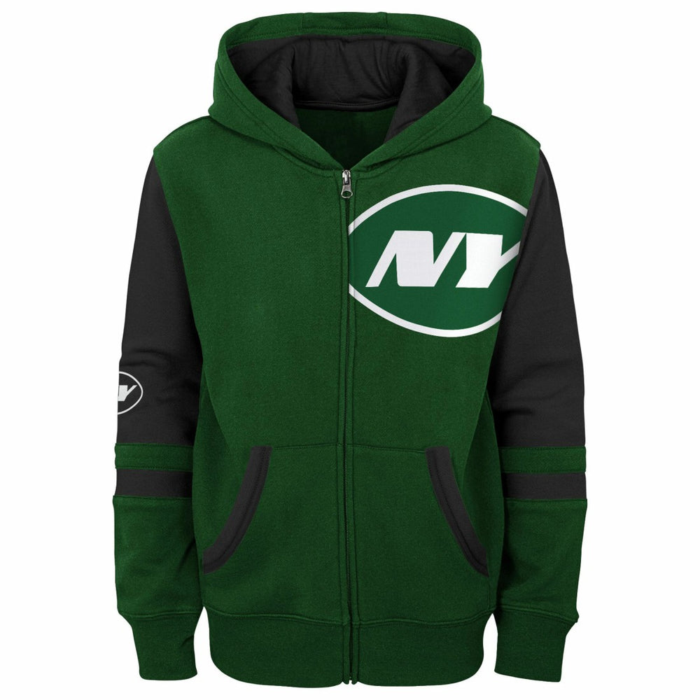 New York Jets Youth Stadium Color-Block Full-Zip Hoodie | NFL US