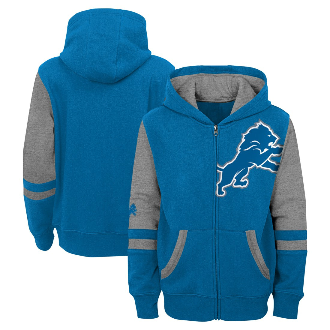 Detroit Lions Youth Stadium Color-Block Full-Zip Hoodie | NFL Online