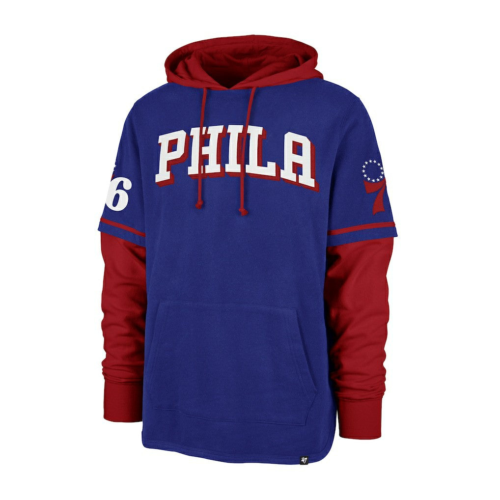 Royal Philadelphia 76ers '47 Trifecta Shortstop Pullover Hoodie | NBA