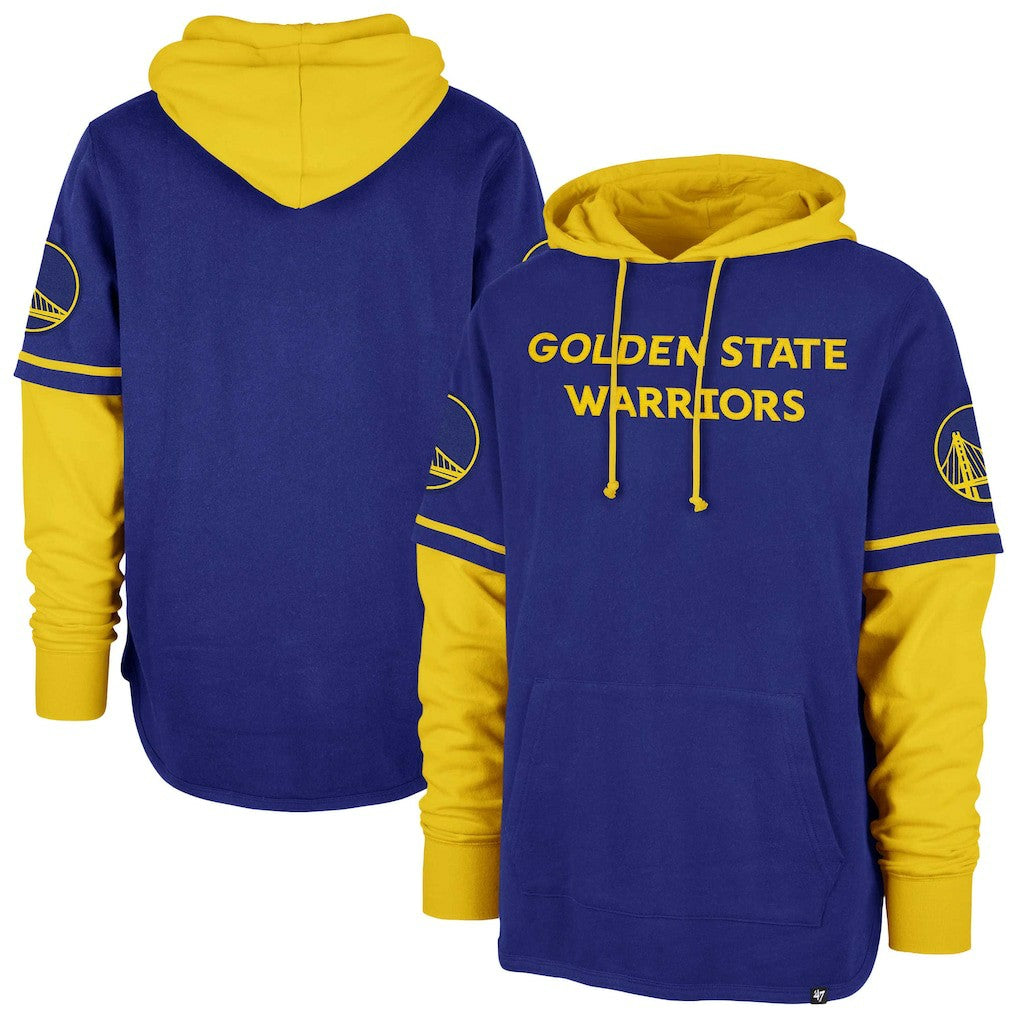 Royal Golden State Warriors '47 Trifecta Shortstop Pullover Hoodie sale | NBA