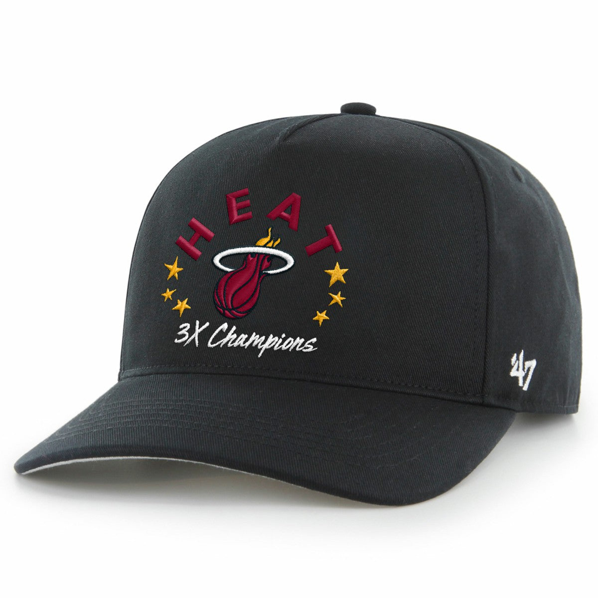 Black Miami Heat '47 Champs Global Star Hitch Adjustable Hat | NBA