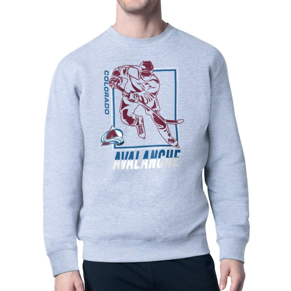 Colorado Avalanche Starter Player Grid Fleece Pullover Sweatshirt -  NHL Sweatshirts