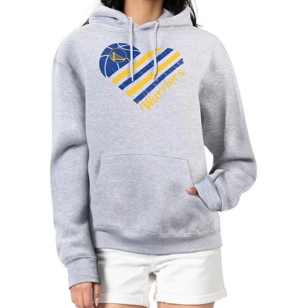 Heather Gray Golden State Warriors G-III 4Her by Carl Banks Women's Heart Pullover Hoodie - Heather Gray cheap | NBA