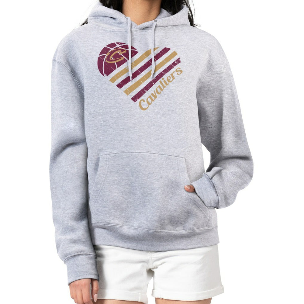 Heather Gray Cleveland Cavaliers G-III 4Her by Carl Banks Women's Heart Pullover Hoodie - Heather Gray outlet | NBA