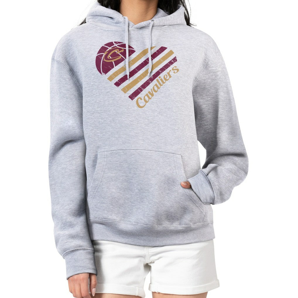 Heather Gray Cleveland Cavaliers G-III 4Her by Carl Banks Women's Heart Pullover Hoodie - Heather Gray outlet | NBA