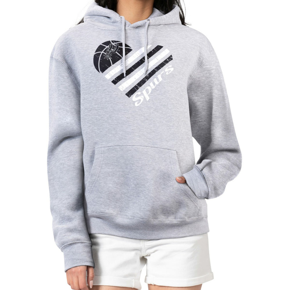 Heather Gray San Antonio Spurs G-III 4Her by Carl Banks Women's Heart Pullover Hoodie - Heather Gray sale | NBA