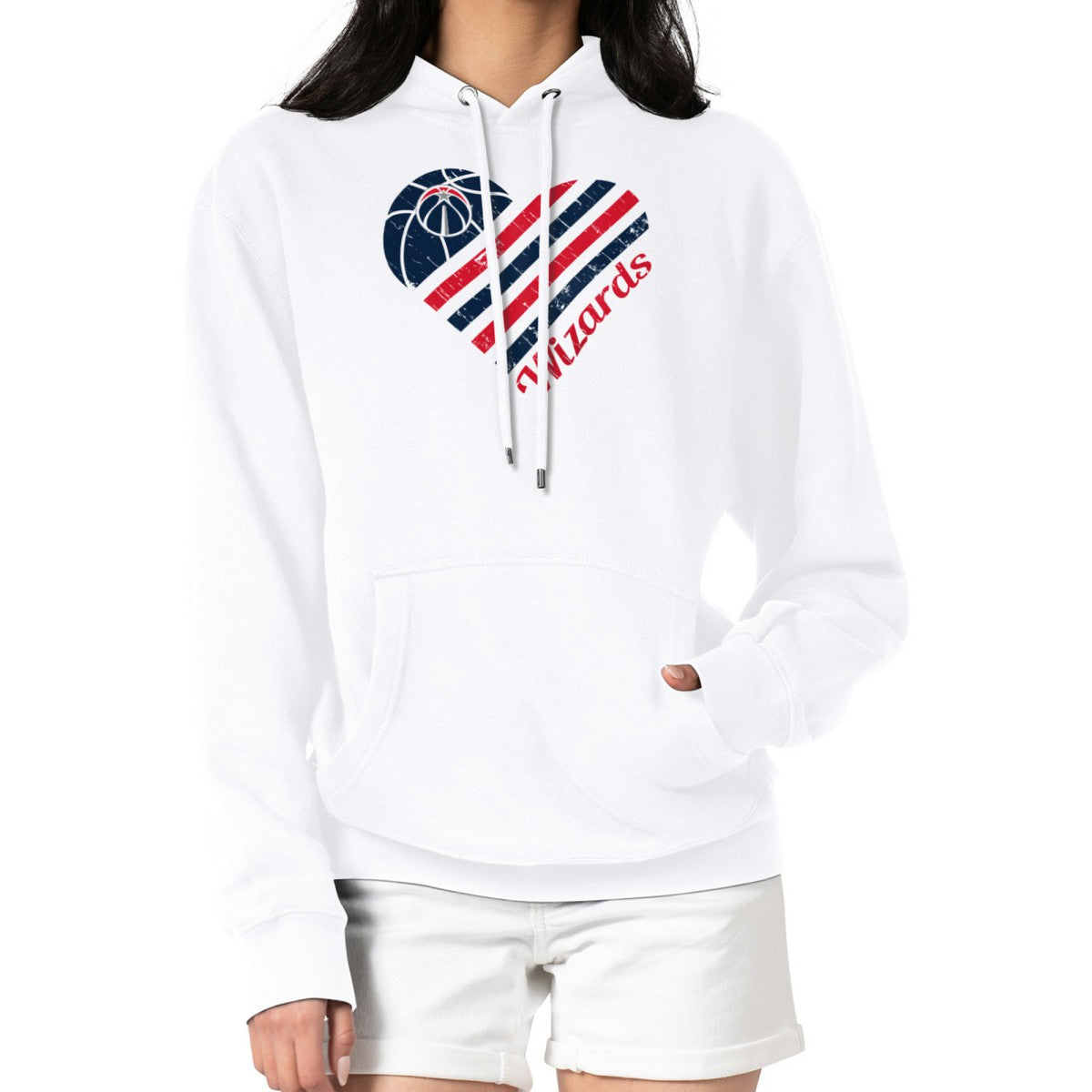 White Washington Wizards G-III 4Her by Carl Banks Women's Heart Pullover Hoodie - White online | NBA