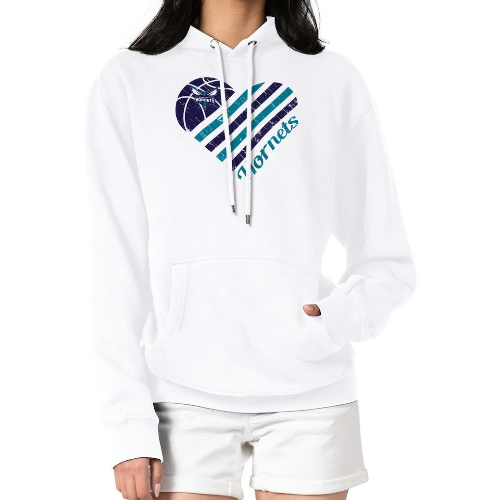Charlotte Hornets G-III 4Her by Carl Banks Women's Heart Pullover Hoodie - White on sale | NBA