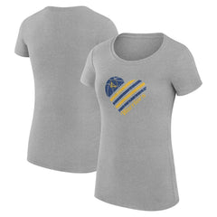 Heather Gray Golden State Warriors G-III 4Her by Carl Banks Women's Super-Slim Fit Lightweight Heart T-Shirt sale | NBA