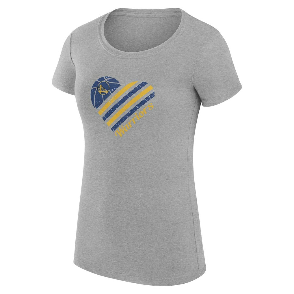 Heather Gray Golden State Warriors G-III 4Her by Carl Banks Women's Super-Slim Fit Lightweight Heart T-Shirt sale | NBA