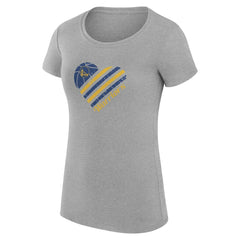 Heather Gray Golden State Warriors G-III 4Her by Carl Banks Women's Super-Slim Fit Lightweight Heart T-Shirt sale | NBA