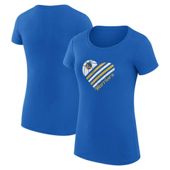 Royal Golden State Warriors G-III 4Her by Carl Banks Women's Super-Slim Fit Lightweight Heart T-Shirt sale | NBA