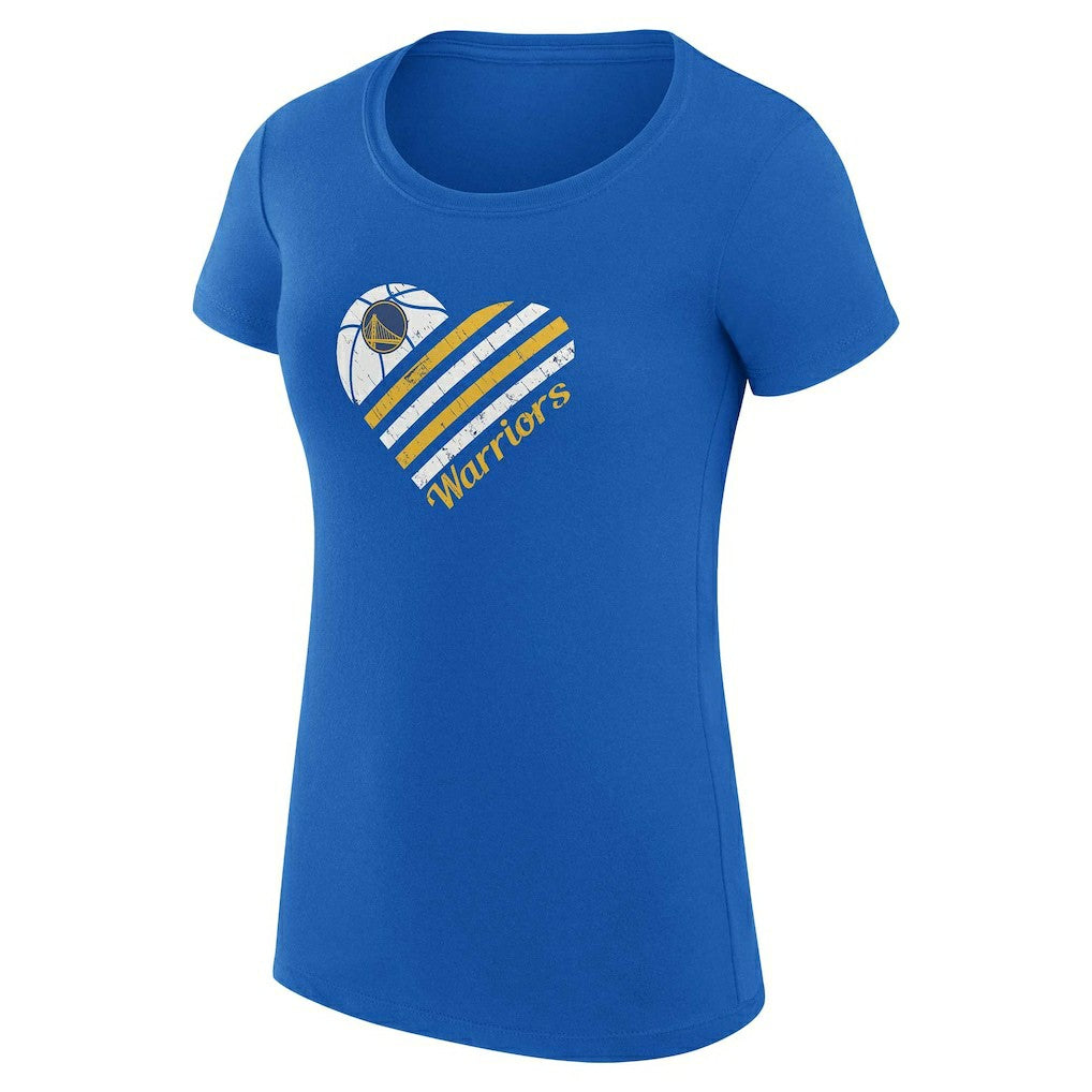 Royal Golden State Warriors G-III 4Her by Carl Banks Women's Super-Slim Fit Lightweight Heart T-Shirt sale | NBA