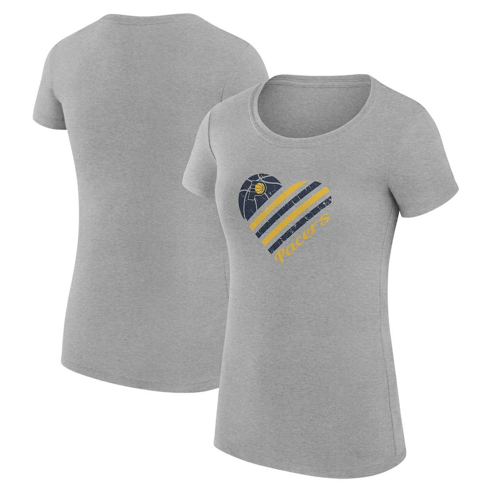 Heather Gray Indiana Pacers G-III 4Her by Carl Banks Women's Super-Slim Fit Lightweight Heart T-Shirt | NBA