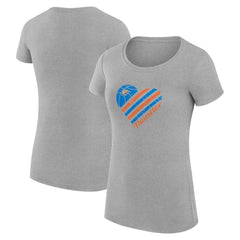 Heather Gray Oklahoma City Thunder G-III 4Her by Carl Banks Women's Super-Slim Fit Lightweight Heart T-Shirt | NBA