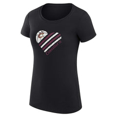 Black Cleveland Cavaliers G-III 4Her by Carl Banks Women's Super-Slim Fit Lightweight Heart T-Shirt sale | NBA