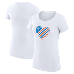White Oklahoma City Thunder G-III 4Her by Carl Banks Women's Super-Slim Fit Lightweight Heart T-Shirt | NBA