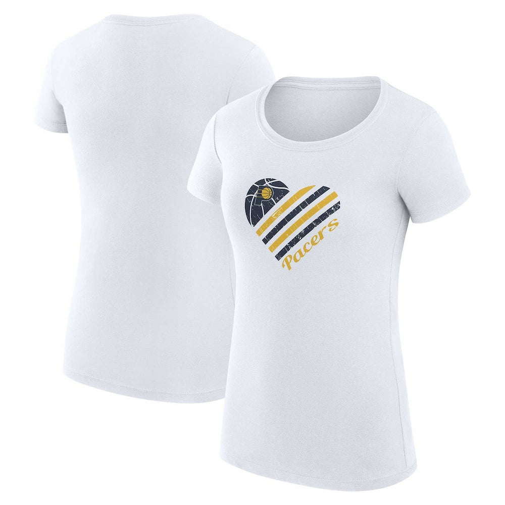 White Indiana Pacers G-III 4Her by Carl Banks Women's Super-Slim Fit Lightweight Heart T-Shirt | NBA