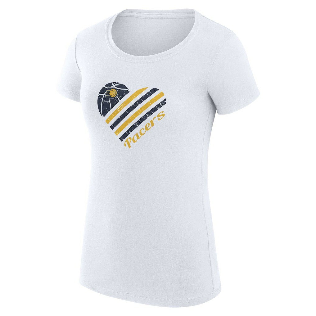 White Indiana Pacers G-III 4Her by Carl Banks Women's Super-Slim Fit Lightweight Heart T-Shirt | NBA