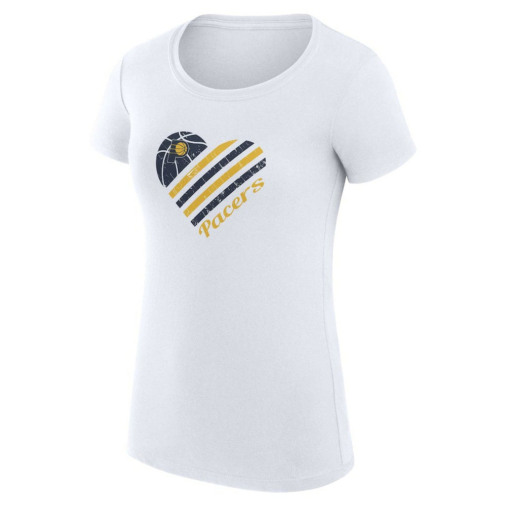 White Indiana Pacers G-III 4Her by Carl Banks Women's Super-Slim Fit Lightweight Heart T-Shirt | NBA