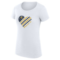 White Indiana Pacers G-III 4Her by Carl Banks Women's Super-Slim Fit Lightweight Heart T-Shirt | NBA