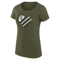 Olive Boston Celtics G-III 4Her by Carl Banks Women's Super-Slim Fit Lightweight Heart T-Shirt | NBA
