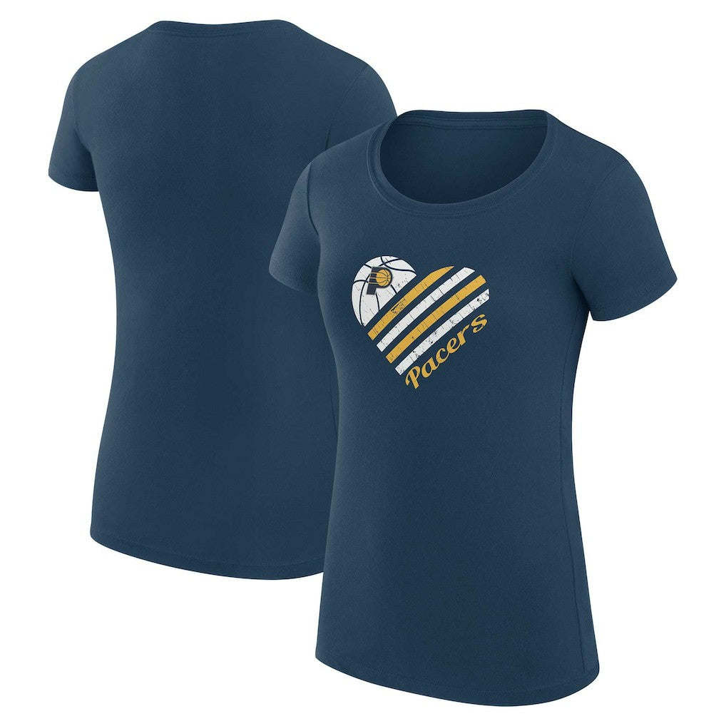 Navy Indiana Pacers G-III 4Her by Carl Banks Women's Super-Slim Fit Lightweight Heart T-Shirt | NBA