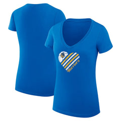 Royal Golden State Warriors G-III 4Her by Carl Banks Women's Super-Slim Fit Lightweight Heart V-Neck T-Shirt sale | NBA