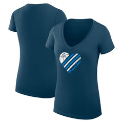 Navy Oklahoma City Thunder G-III 4Her by Carl Banks Women's Super-Slim Fit Lightweight Heart V-Neck T-Shirt | NBA