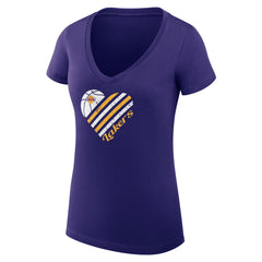Purple Los Angeles Lakers G-III 4Her by Carl Banks Women's Super-Slim Fit Lightweight Heart V-Neck T-Shirt | NBA