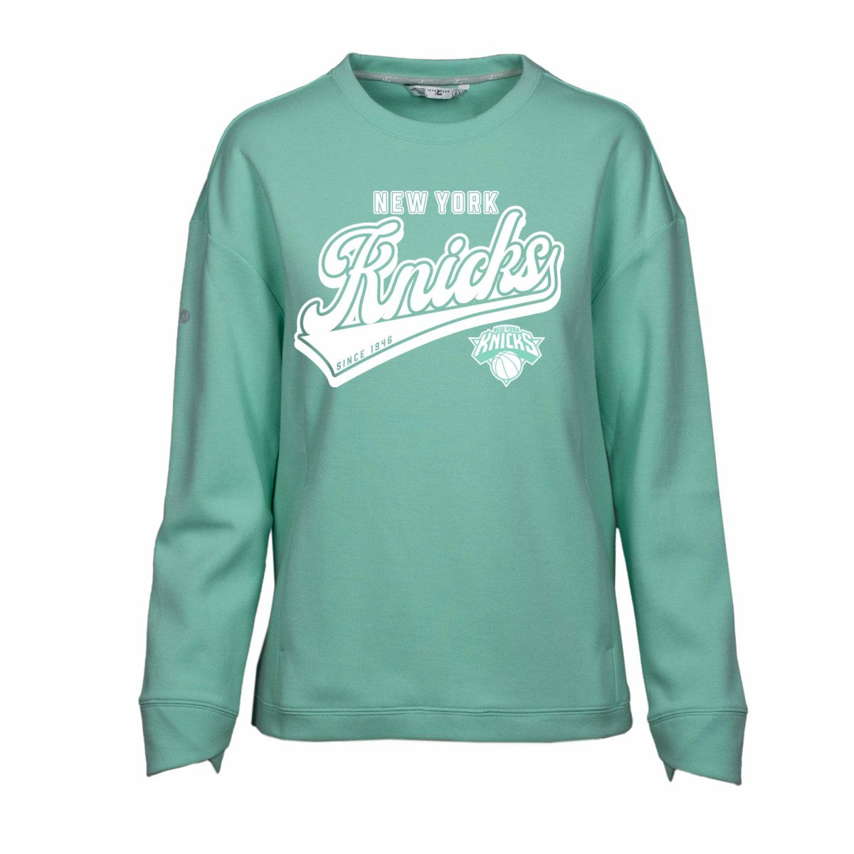 Mint New York Knicks Levelwear Women's Fiona Sweep Pullover Sweatshirt | NBA