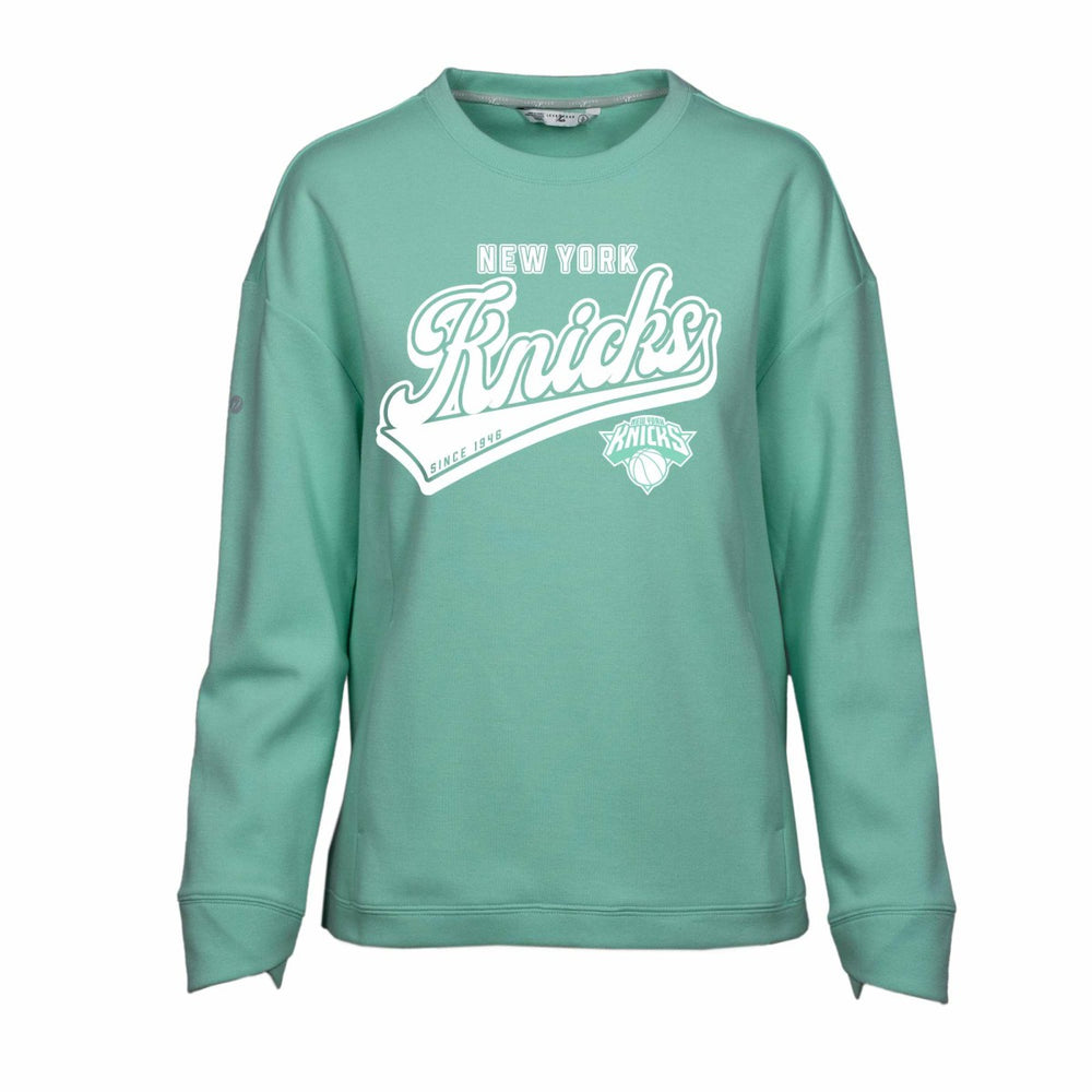 Mint New York Knicks Levelwear Women's Fiona Sweep Pullover Sweatshirt | NBA