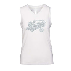 White Denver Nuggets Levelwear Women's Paisley Sweep V-Neck Tank Top sale | NBA