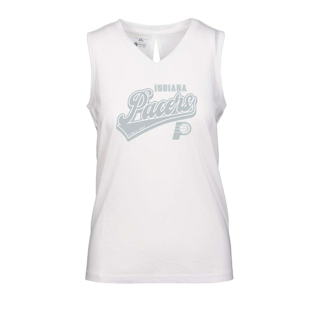 White Indiana Pacers Levelwear Women's Paisley Sweep V-Neck Tank Top | NBA