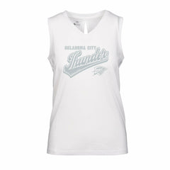 White Oklahoma City Thunder Levelwear Women's Paisley Sweep V-Neck Tank Top | NBA