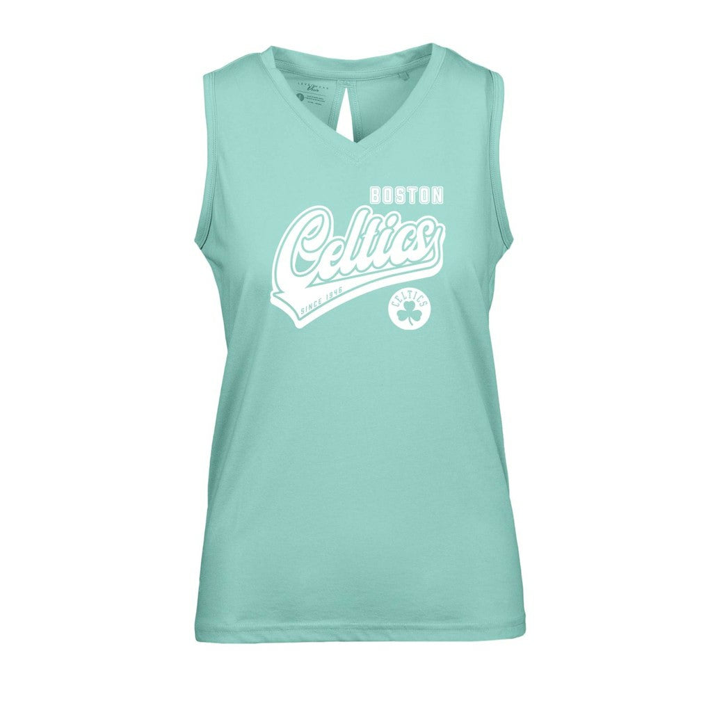 Mint Boston Celtics Levelwear Women's Paisley Sweep V-Neck Tank Top | NBA