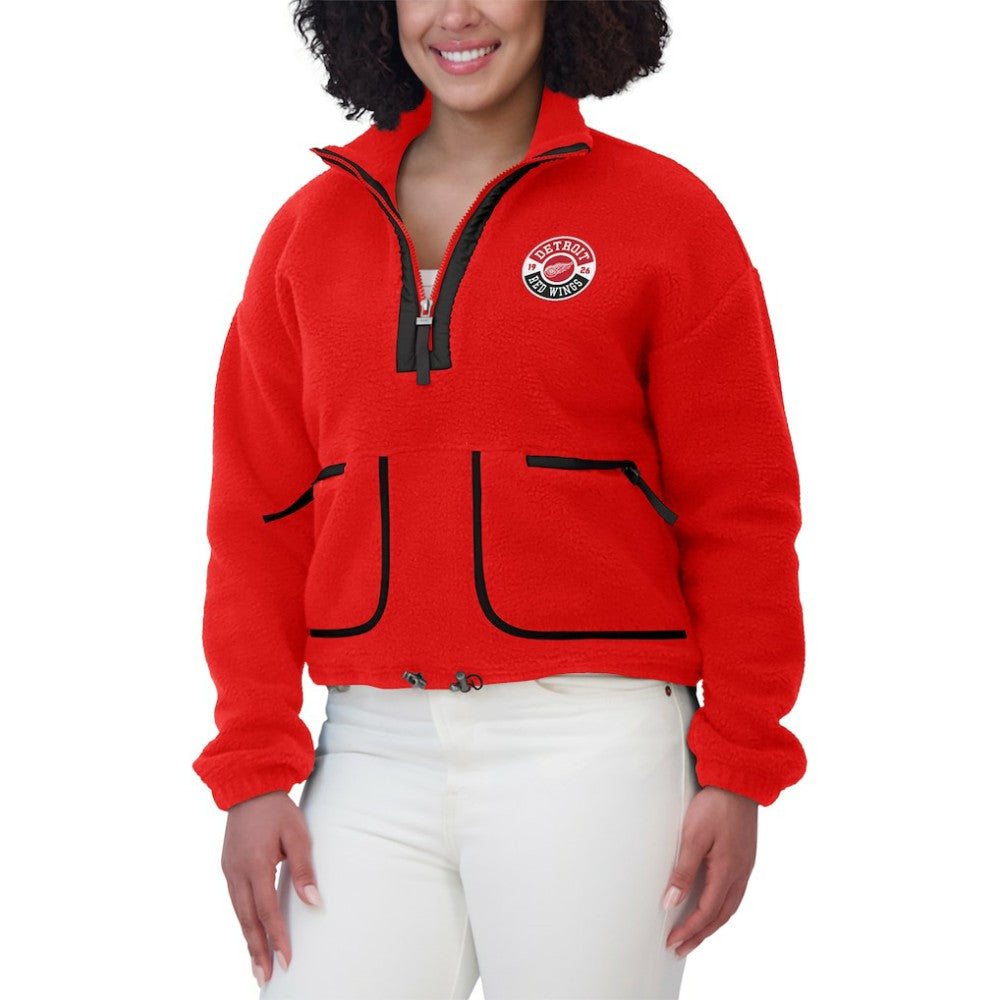 Detroit Red Wings WEAR by Erin Andrews Women's Polar Fleece Half-Zip Jacket -  NHL Jackets
