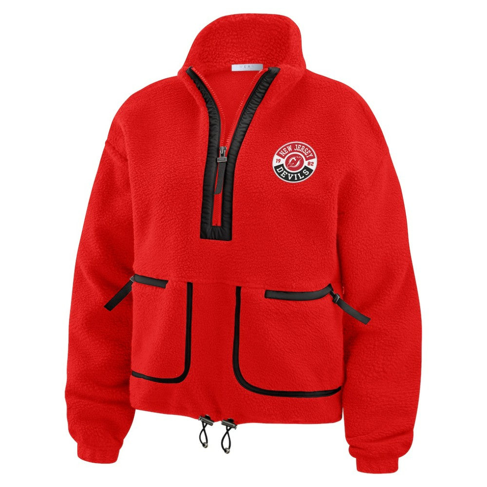 New Jersey Devils WEAR by Erin Andrews Women's Polar Fleece Half-Zip Jacket -  NHL Jerseys
