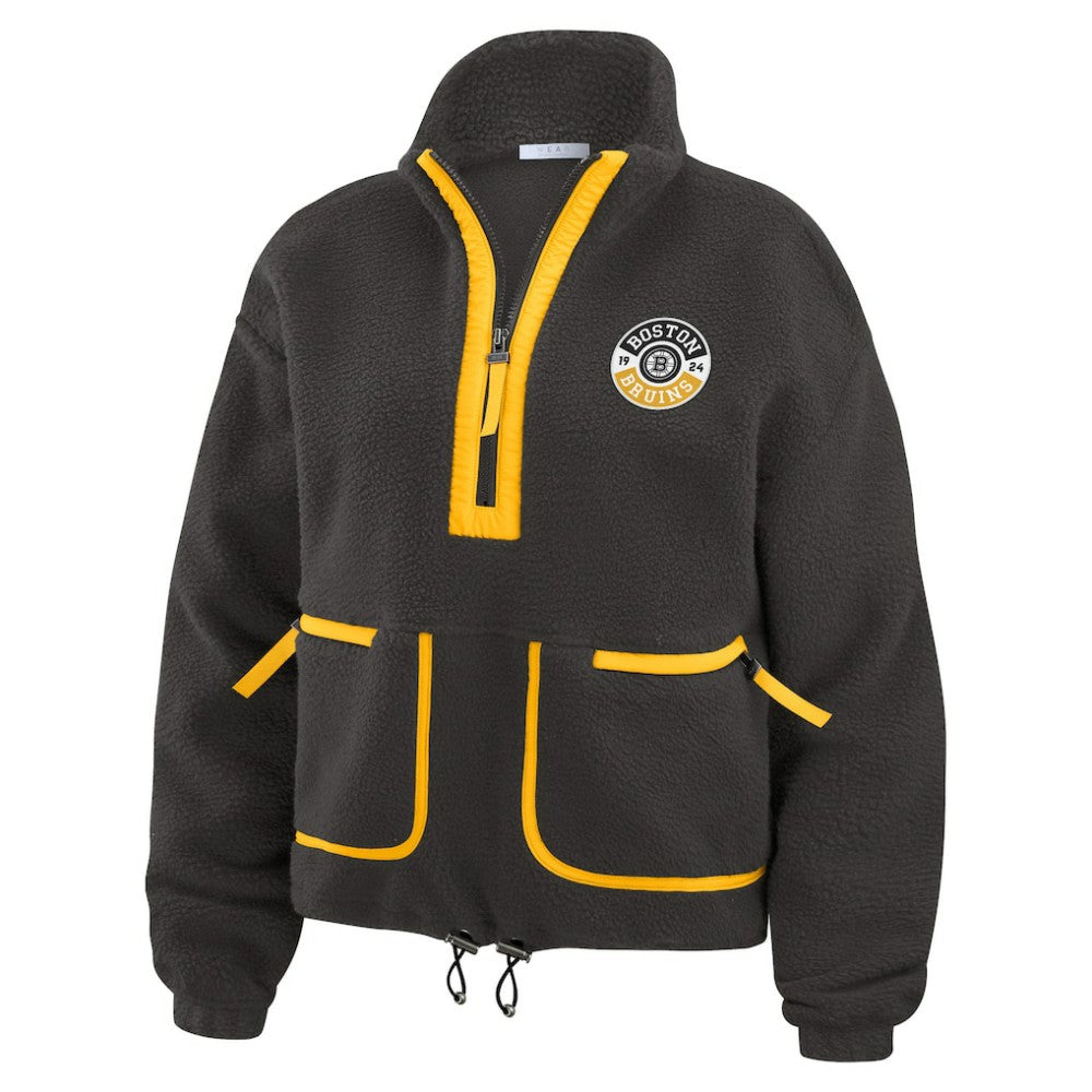 Boston Bruins WEAR by Erin Andrews Women's Polar Fleece Half-Zip Jacket -  NHL Jackets